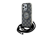 Handys - Cover & Cases - Karl Lagerfeld IML Crossbody Monogram Karl & Choupette Head MagSafe Case for iPhone 15 Pro - Black - 3666339286446