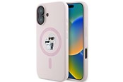 Handys - Cover & Cases - Karl Lagerfeld Silicone Karl&Choupette Heads Ring MagSafe Case for iPhone 16 Plus - Pink - 3666339318772
