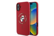 Handys - Cover & Cases - Karl Lagerfeld Silicone Karl&Choupette Heads Ring MagSafe Case for iPhone 16 Plus - Red - 3666339318697