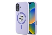 Handys - Cover & Cases - Karl Lagerfeld Silicone Karl&Choupette Heads Ring MagSafe Case for iPhone 16 Plus - Purple - 3666339318734