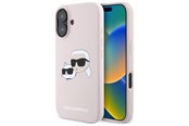 Handys - Cover & Cases - Karl Lagerfeld Silicone Nauble Heads Print MagSafe Case for iPhone 16 - Pink - 3666339319564