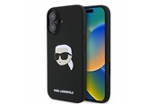 Handys - Cover & Cases - Karl Lagerfeld Silicone Karl Head Print MagSafe iPhone 16 Case - Black - 3666339319649