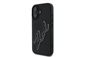 Handys - Cover & Cases - Karl Lagerfeld 3D Rubber Signature iPhone 16 Case - Black - 3666339319922