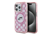 Handys - Cover & Cases - Karl Lagerfeld IML Monogram Karl & Choupette Head MagSafe iPhone 15 Pro Case - Pink - 3666339285043