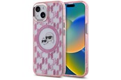 Handys - Cover & Cases - Karl Lagerfeld IML Monogram Karl & Choupette Head MagSafe iPhone 15 Case - Pink - 3666339285029