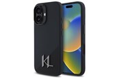 Handys - Cover & Cases - Karl Lagerfeld Silicone Shadow Metal Initial MagSafe iPhone 16 Case - Black - 3666339317928