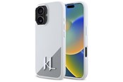 Handys - Cover & Cases - Karl Lagerfeld Silicone Initial Metal Logo MagSafe iPhone 16 Case - White - 3666339318000