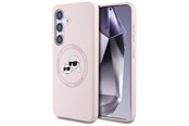 Handys - Cover & Cases - Karl Lagerfeld Silicone Double Heads And Circle MagSafe Samsung Galaxy S25 Plus Case Pink - 3666339450212