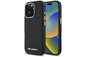 Handys - Cover & Cases - Karl Lagerfeld Saffiano Full Wrapped Elongated Metal Logo MagSafe Case for iPhone 16 Pro Max - Black - 3666339359478