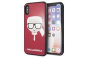 Handys - Cover & Cases - Karl Lagerfeld Iconic Glitter Karl`s Head iPhone X / Xs Case - Red - 3700740444818
