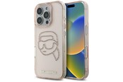 Handys - Cover & Cases - Karl Lagerfeld IML Rhinestones Karl Head Case for iPhone 16 Pro Pink - 3666339352240