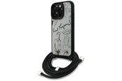 Handys - Cover & Cases - Karl Lagerfeld Crossbody Grained Pattern & Logo Case for iPhone 16 Pro Max - Gray - 3666339468194