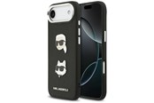 Handys - Cover & Cases - Karl Lagerfeld FW Grained Karl & Choupette Heads Pins & Logo iPhone Air Case - Black - 3666339494667