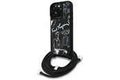 Handys - Cover & Cases - Karl Lagerfeld Crossbody Grained Pattern & Logo Case for iPhone 16 Pro Max - Black - 3666339468019