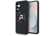 Handys - Cover & Cases - Karl Lagerfeld Silicone Karl & Choupette Heads MagSafe Case for Samsung Galaxy S25 FE - Black - 3666339572174