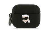Handys - Cover & Cases - Karl Lagerfeld Silicone Karl Head 3D Case for AirPods Pro 3 - Black - 3666339574666
