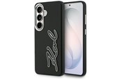Handys - Cover & Cases - Karl Lagerfeld Grained Signature Metal Resin Logo Case for Samsung Galaxy S26 - Black - 3666339612375