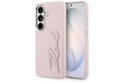 Handys - Cover & Cases - Karl Lagerfeld Grained Signature Metal Resin Logo Case for Samsung Galaxy S26 - Pink - 3666339612405