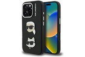 Handys - Cover & Cases - Karl Lagerfeld FW Grained Karl & Choupette Heads Pins Case for iPhone 16 Pro - Black - 3666339455224