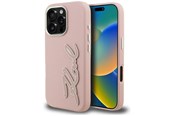 Handys - Cover & Cases - Karl Lagerfeld FW Grained Signature Logo iPhone 16 Pro Case - Pink - 3666339457747