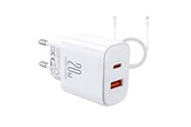 Kameras und Objektivzubehör - Joyroom Ladegerät JR-TCF05 Flash, 20W + C to L Kabel 1m (White) - JR-TCF05 White C-L