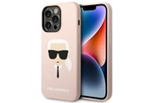 Handys - Cover & Cases - Karl Lagerfeld KLHCP14LSLKHLP iPhone 14 Pro 6.1 "hardcase pink / pink Silicone Karl`s Head - 3666339085469