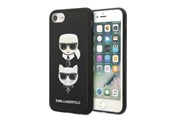 Handys - Cover & Cases - Karl Lagerfeld KLHCI8SAKICKCBK iPhone 7/8 / SE 2020 / SE 2022 black/black hardcase Saffiano Karl&Choupette Head - 3666339054984