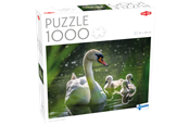Puzzle - Tactic 1000 pcs puzzle: Swan on Lake with Babies - 59218