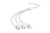 USB Kabel - Vention USB 2.0 A auf 3-in-1 6A Kabel CTRWG 1.5M (weiß) - CTRWG