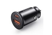 Handys - Adapter und Ladegeräte - ORICO PowerMini 30W USB-C + USB-A Car Charger - Black - PM-30-1A1C-BK-EP-HU