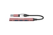 USB-Hubs - Canyon DS-02 4-in-1 USB-A/C Hub, Pink USB-Hubs - USB 3.0 - 4 - Pink - CNS-TDS02P