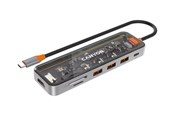 USB-Hubs - Canyon DS-13 7-in-1 USB-C Hub 4K, Grau USB-Hubs - Grau - CNS-TDS13