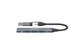 USB-Hubs - Canyon DS-02 4-in-1 USB-A/C Hub, Grau USB-Hubs - USB 3.0 - 4 - Grau - CNS-TDS02G