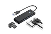 USB-Hubs - ORICO PAPW3AT-U3 USB Hub 4-port 3x USB-A 3.0 with microSD/SD card reader 1 m - black USB-Hubs - USB 3.0 - 4 - Schwarz - PAPW3AT-U3-10-BK-EP