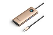 USB-Hubs - ORICO PW11 8in1 USB-C Docking Station 2x USB-A 3.0 1x USB-C PD 100W 1x HDMI 4K 60Hz 1x microSD/SD 1x RJ45 Gigabit Ethernet 1x Audio 3.5mm - Rose Gold USB-Hubs - USB 3.0 - 8 Anschlüsse - PW11-8PM-RG-EP