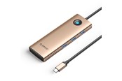 USB-Hubs - ORICO PW11 9in1 USB-C Docking Station 3x USB-A 3.0 1x USB-C PD 100 1x HDMI 4K 60Hz 1x VGA 1080P 60Hz 1x microSD/SD 1x RJ45 Gigabit Ethernet - Rose Gold USB-Hubs - USB 3.0 - 9 - PW11-9P-RG-EP