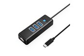 USB-Hubs - ORICO PW3UR25-C3 USB Hub 4-Port 3x USB-A 3.0 1x RJ45 2.5G Ethernet 0.15m - Black USB-Hubs - USB 3.0 - 4 - Schwarz - PW3UR25-C3-015-BK-EP