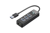USB-Hubs - ORICO PW3UR25-U3 USB Hub 4-Port 3x USB-A 3.0 1x RJ45 2.5G Ethernet 0.5m - Black USB-Hubs - USB 3.0 - 4 - Schwarz - PW3UR25-U3-05-BK-EP