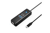 USB-Hubs - ORICO PW3UR25-C3 3-port USB Hub 1x USB-A 3.0 1x USB-C 3.0 1x RJ45 2.5G Ethernet 1.8 m - Black USB-Hubs - USB 3.0 - Schwarz - PWCUR25-C3-18-BK-EP