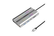 USB-Hubs - ORICO XDR 12in1 RGB USB-C Docking Station USB-A USB-C PD 100W 2x HDMI 4K 60Hz VGA RJ45 Gigabit SD and microSD Card Reader - Gray USB-Hubs - 12 - Grau - XDR-X1-SV-BP