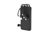 Powerbank (Akku) - Wozinsky W11-B 10000mAh 10W Powerbank with Built-in Cables and Flashlight - Black - 10000 mAh - 5907769388095