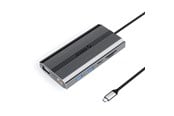 USB-Hubs - ORICO XDR 12in1 USB-C Docking Station USB-A USB-C HDMI 4K VGA RJ45 Gigabit PD 100W SD and microSD Card Reader - Gray USB-Hubs - USB 3.1 - 12 - Grau - XDR-X22-GY-BP