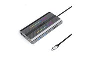 USB-Hubs - ORICO XCR 12in1 RGB USB-C Docking Station 3x USB-A USB-C PD 100W HDMI 4K VGA RJ45 Gigabit SD and microSD Card Reader - Gray USB-Hubs - USB 3.1 - 12 - Grau - XDR-X2-GY-BP
