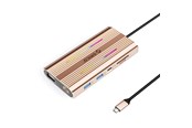 USB-Hubs - ORICO XDR 12in1 RGB USB-C Docking Station 3x USB-A USB-C PD 100W HDMI 4K VGA RJ45 Gigabit SD and microSD Card Reader - Rose Gold USB-Hubs - USB 3.1 - 12 - XDR-X2-RG-BP