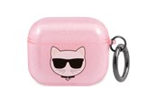 Handys - Anderes Zubehör - Karl Lagerfeld Glitter Choupette Case for AirPods 3 - Pink - 3666339009182