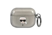 Handys - Anderes Zubehör - Karl Lagerfeld Glitter Karl's Head Case for AirPods Pro - Black - 3666339030261