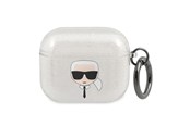 Handys - Anderes Zubehör - Karl Lagerfeld Glitter Karl's Head case for AirPods 3 - silver - 3666339030308