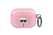 Handys - Anderes Zubehör - Karl Lagerfeld Glitter Karl's Head Case for AirPods Pro - Pink - 3666339030322