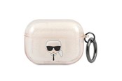 Handys - Anderes Zubehör - Karl Lagerfeld Glitter Karl's Head Case for AirPods Pro - Gold - 3666339030353
