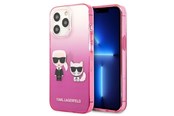 Handys - Cover & Cases - Karl Lagerfeld Gradient Ikonik Karl&Choupette Case for iPhone 13 Pro / iPhone 13 - Pink - 3666339049225
